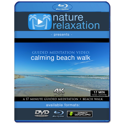 "Calming Beach Walk" 17 Min Guided Meditation Video + Music in 4K
