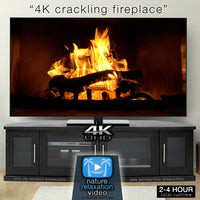 "4K Crackling Fireplace" Static Video Scene - 2 or 4 Hours