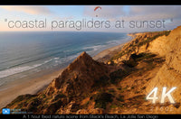 "Coastal Paragliders at Sunset" 1 HR Real-Time Static Scene 4K
