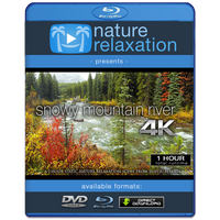 "Snowy Mountain River" Static Nature Video Scene 4K UHD