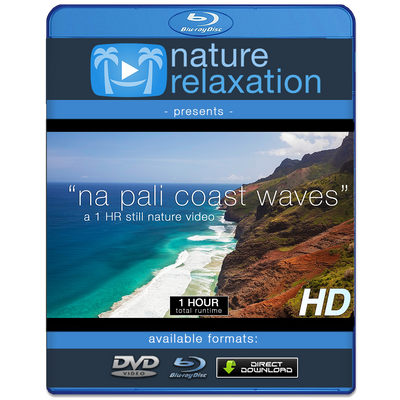 "NaPali Coast Waves" Kauai 1 HR Still Nature Relaxation Video 1080p HD