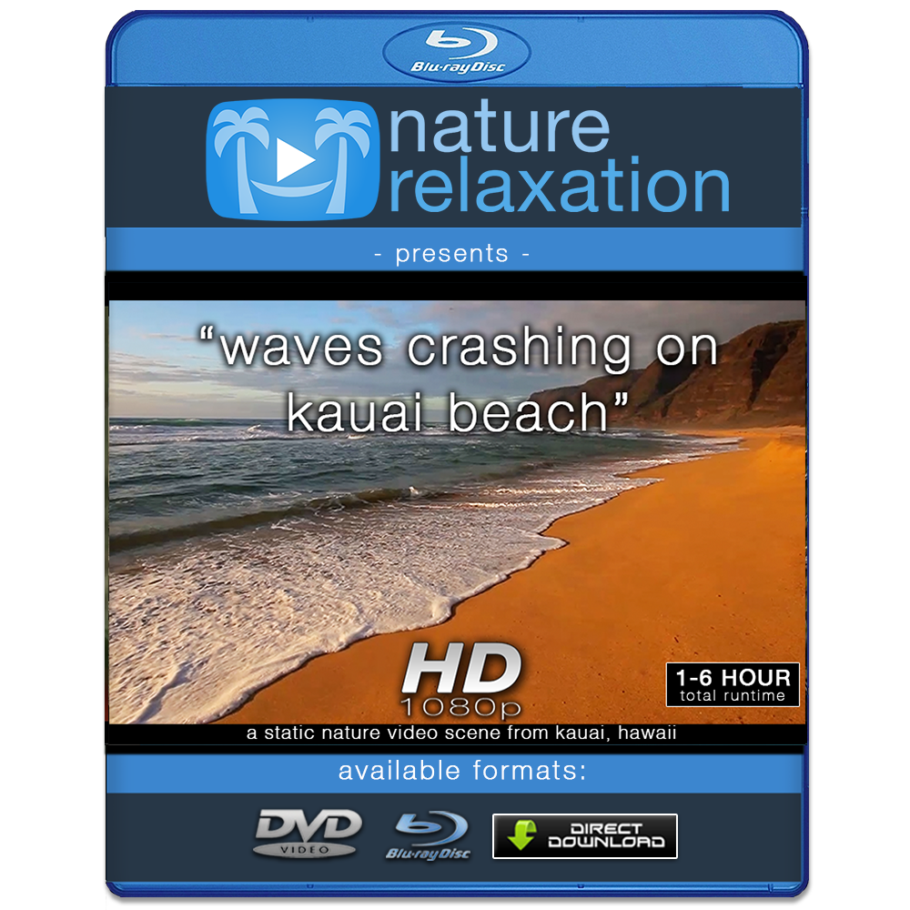 "Waves Crashing on Kauai Beach" Looping Nature Relaxation Video Screensaver HD 1080p