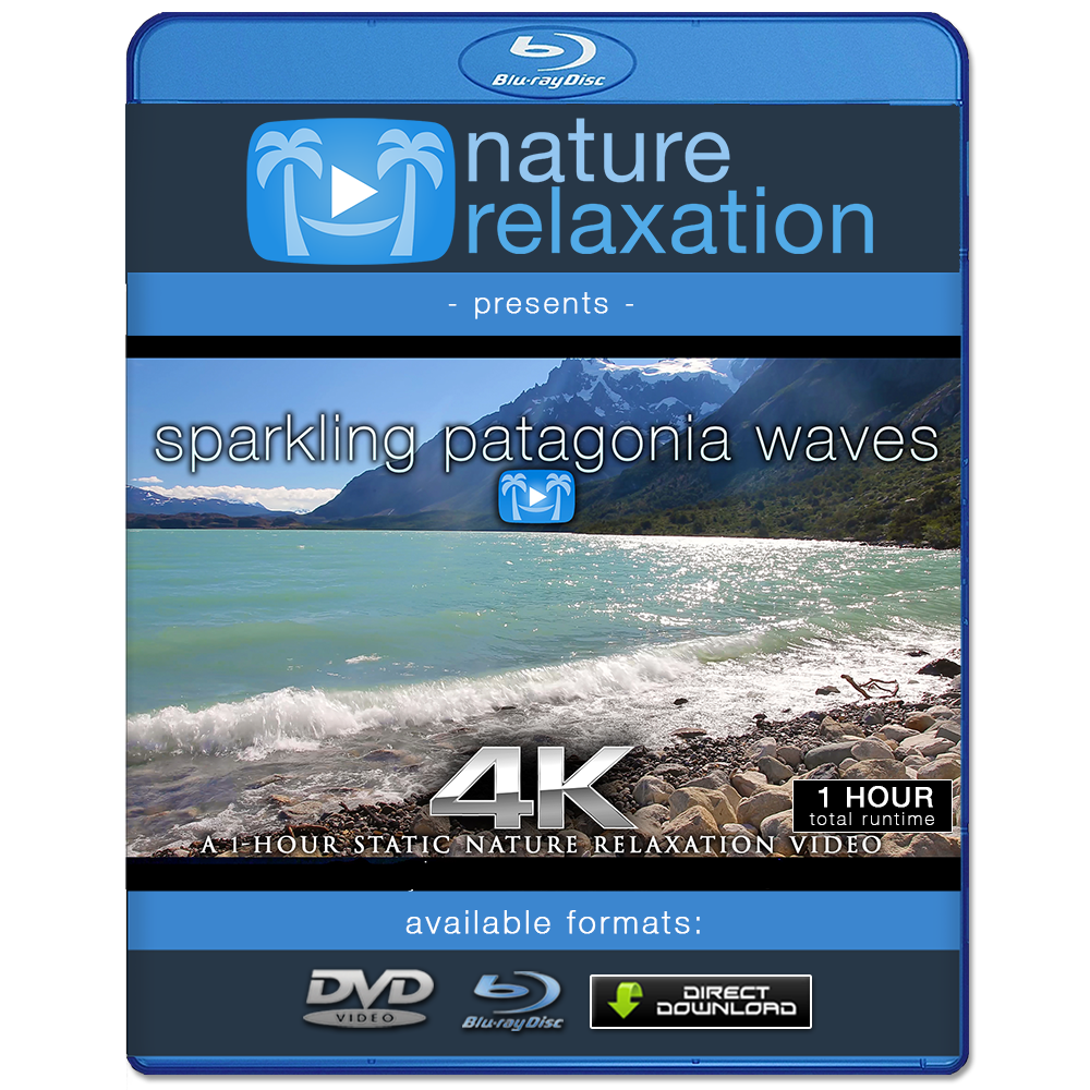 "Sparkling Patagonia Waves" 1HR Static Nature Relaxation Video 4K