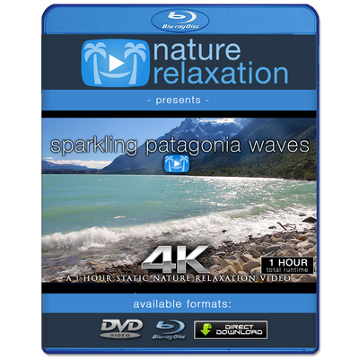 "Sparkling Patagonia Waves" 1HR Static Nature Relaxation Video 4K