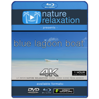 "Blue Lagoon Boat + Beach" 1 HR Static 4K Nature Video