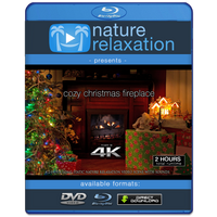 "Cozy Christmas Fireplace" 4K Static Video Scene 2 Hrs