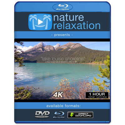 "Lake Louise Shoreline" 1HR Static Nature Relaxation Video 4K
