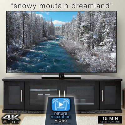 "Snowy Mountain Dreamland" 15 MIN Dynamic Aerial Nature Video w Music 4K