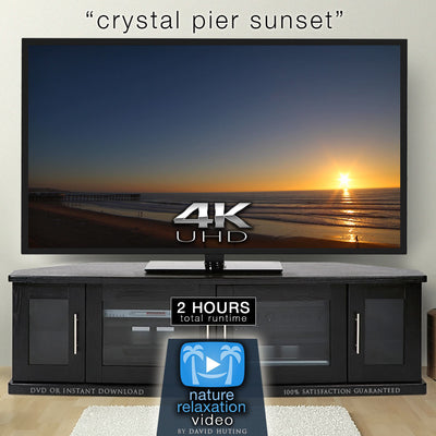 "Crystal Pier Sunset" 2 HR Static Real Time Nature  Video 4K