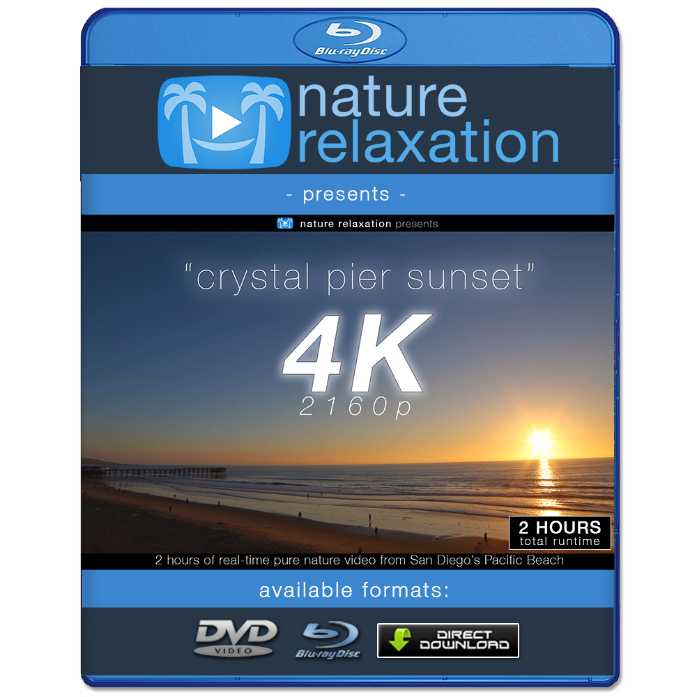 "Crystal Pier Sunset" 2 HR Static Real Time Nature  Video 4K