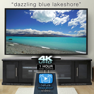 "Dazzling Blue Lakeshore" 1 HR Static New Zealand Video 4K