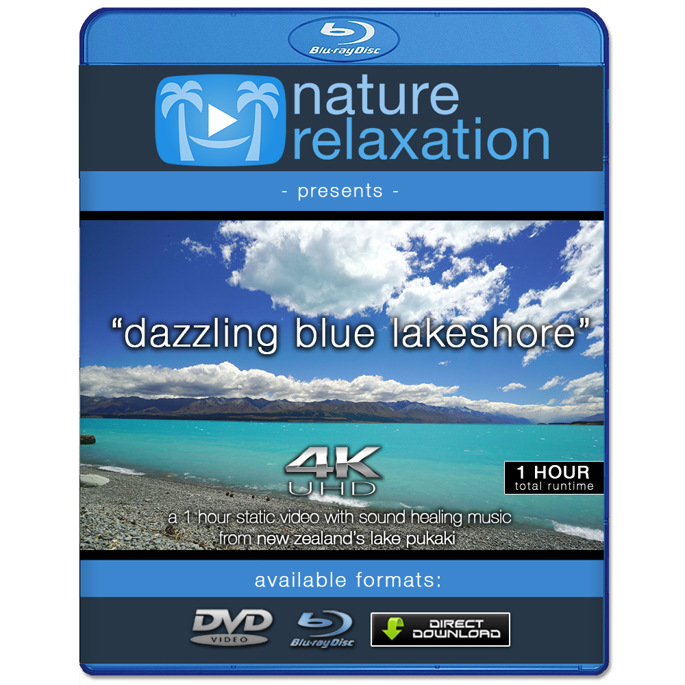 "Dazzling Blue Lakeshore" 1 HR Static New Zealand Video 4K