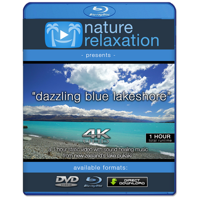 "Dazzling Blue Lakeshore" 1 HR Static New Zealand Video 4K