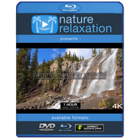 "Calming Mountain Waterfall" 1 Hr Static 4K Nature Relaxation Video
