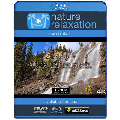 "Calming Mountain Waterfall" 1 Hr Static 4K Nature Relaxation Video