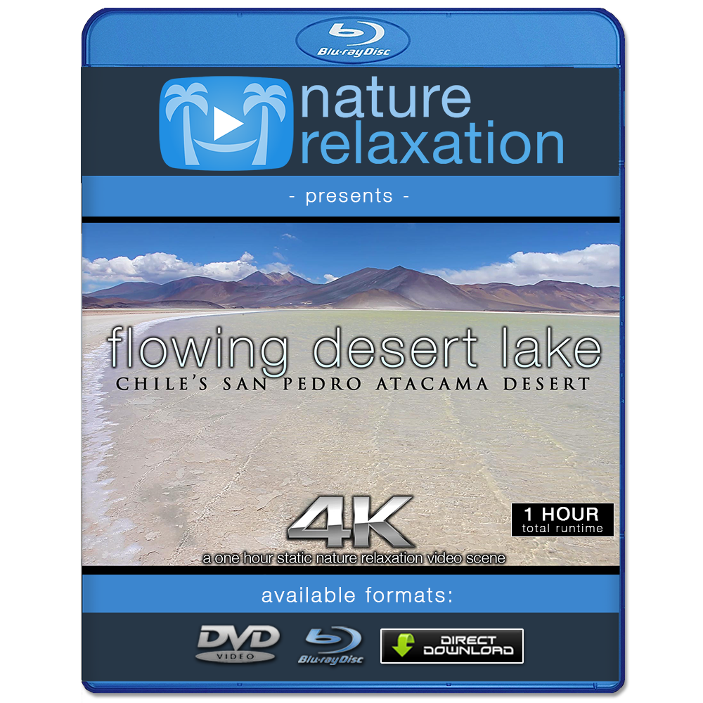 "Flowing Desert Lake" 1HR Static Nature Relaxation Video 4K