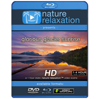 "Glorious Glacier Sunrise" 1 HR Static Nature Video  HD 1080p