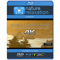 "Golden Coastal Waves" 1 HR Static 4K Nature Video