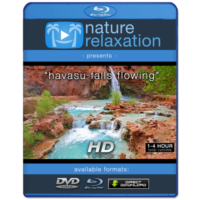 "Havasu Falls Flowing"1 HR Static Nature Video Scene HD