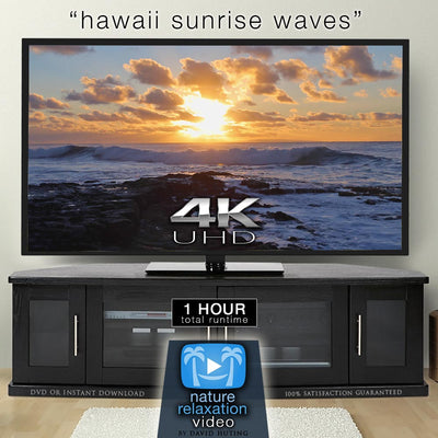 "Hawaii Sunrise Waves" 1 HR Static 4K Nature Video