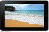 "Gentle Waves on Rocky Beach" 1 HR Static Nature Scene HD