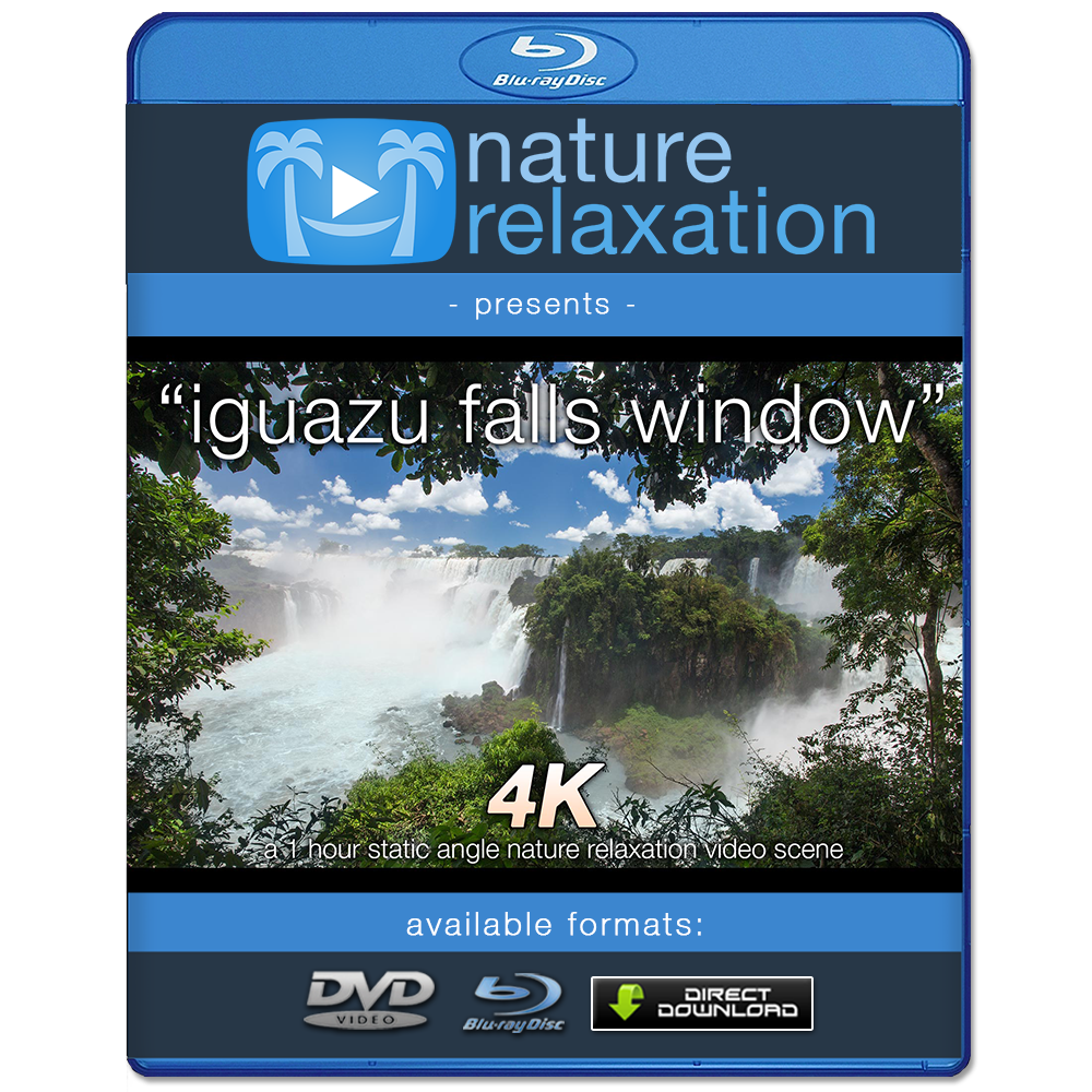 "Iguazu Falls Window" 1 Hr Static 4K Nature Relaxation Video