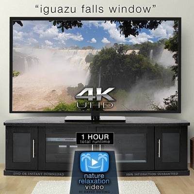 "Iguazu Falls Window" 1 Hr Static 4K Nature Relaxation Video