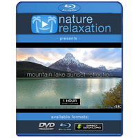 "Mountain Lake Sunset Reflection" 1 HR Static 4K Nature Relaxation Video