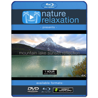 "Mountain Lake Sunset Reflection" 1 HR Static 4K Nature Relaxation Video