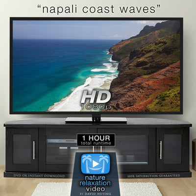 "NaPali Coast Waves" Kauai 1 HR Still Nature Relaxation Video 1080p HD