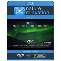 "Northern Lights Relaxation" 2 or 8HR Aurora Borealis Video 4K UHD