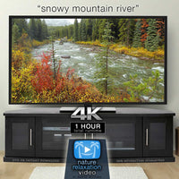 "Snowy Mountain River" Static Nature Video Scene 4K UHD
