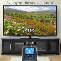 "Vineyard Flowers + Storm" 4K Static Real-Time Relaxation Video