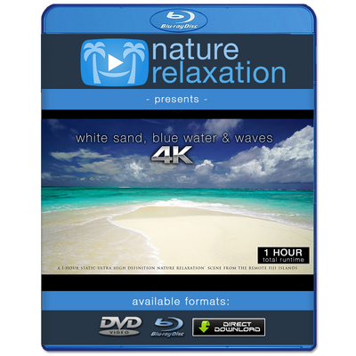 "White Sand, Blue Water & Waves" 1 Hour Static 4K Scene - Fiji