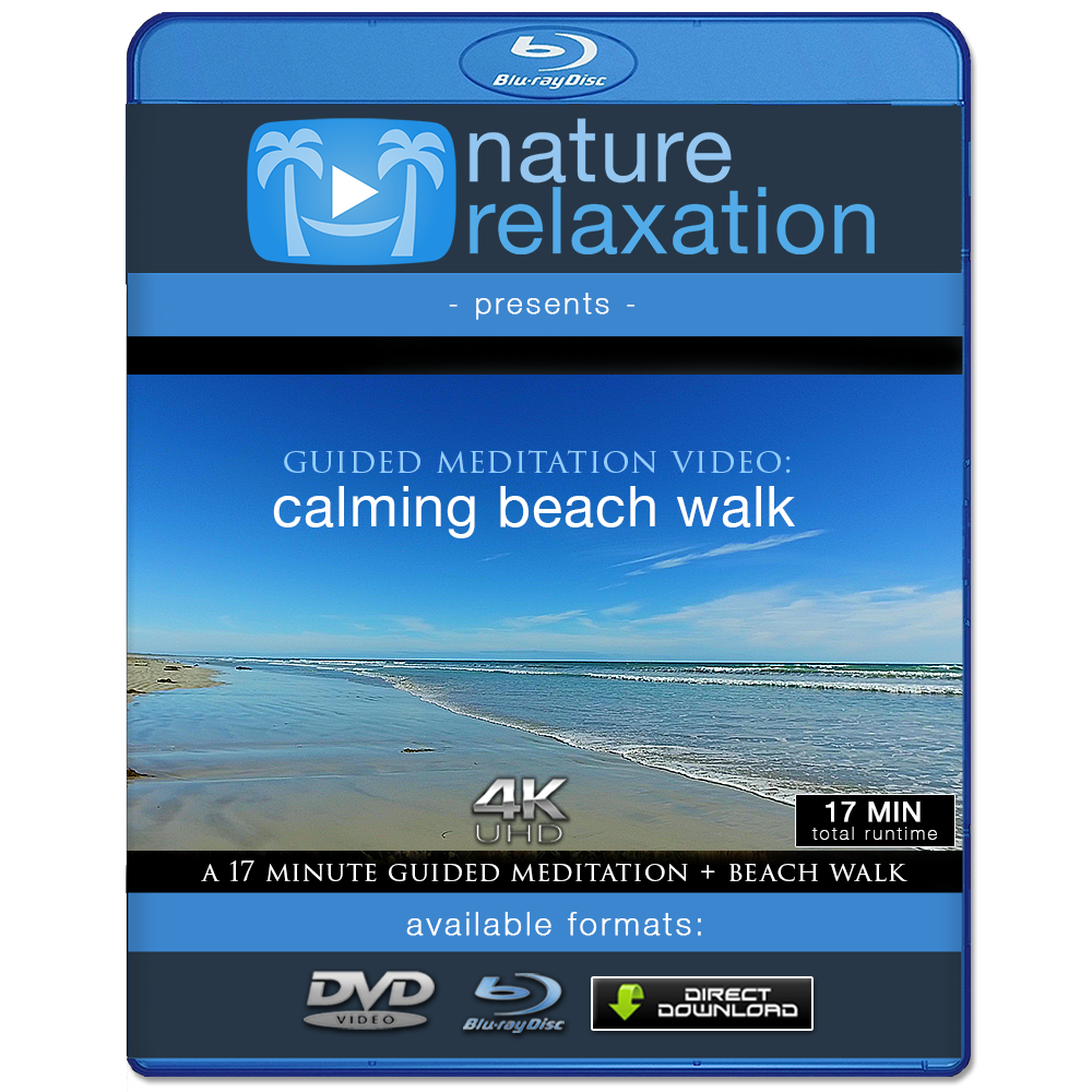 "Calming Beach Walk" 17 Min Guided Meditation Video + Music in 4K