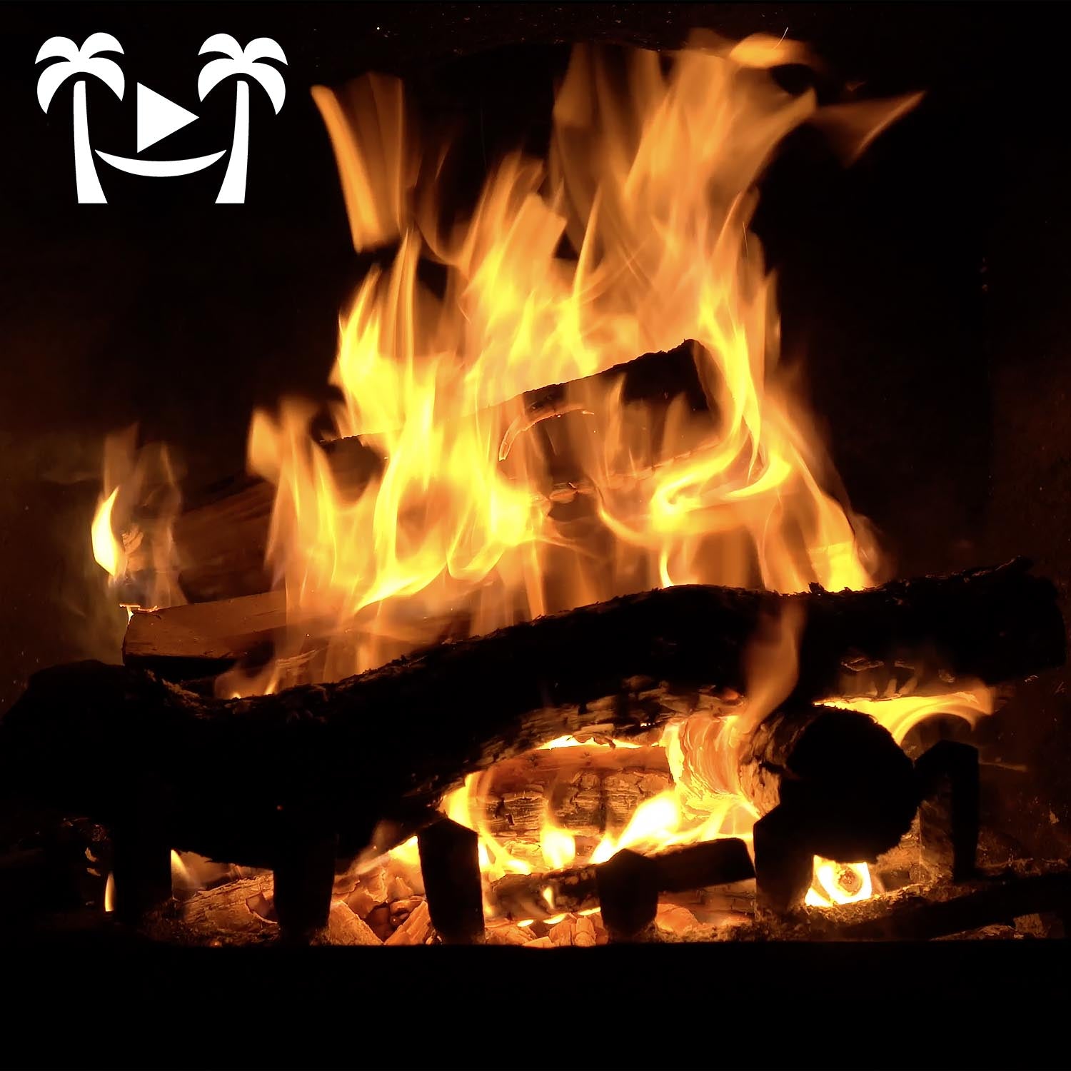 4K Crackling Fireplace Video Scene 2 or 4 Hour Screensaver