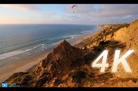 "Coastal Paragliders at Sunset" 1 HR Real-Time Static Scene 4K