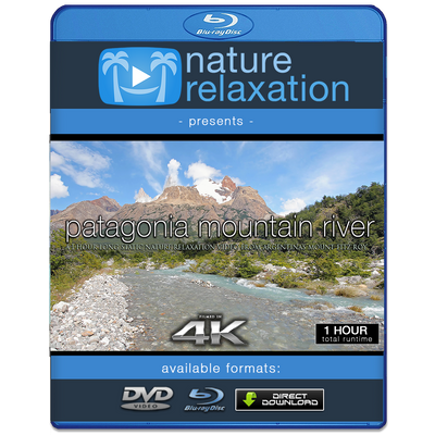 "Patagonia Mountain River" 1 HR  Static Nature Video 4K