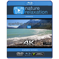 "Sparkling Patagonia Waves" 1HR Static Nature Relaxation Video 4K