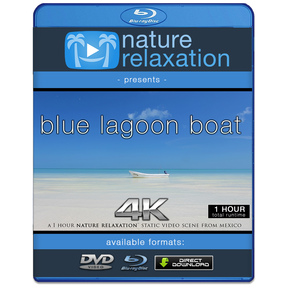 "Blue Lagoon Boat + Beach" 1 HR Static 4K Nature Video