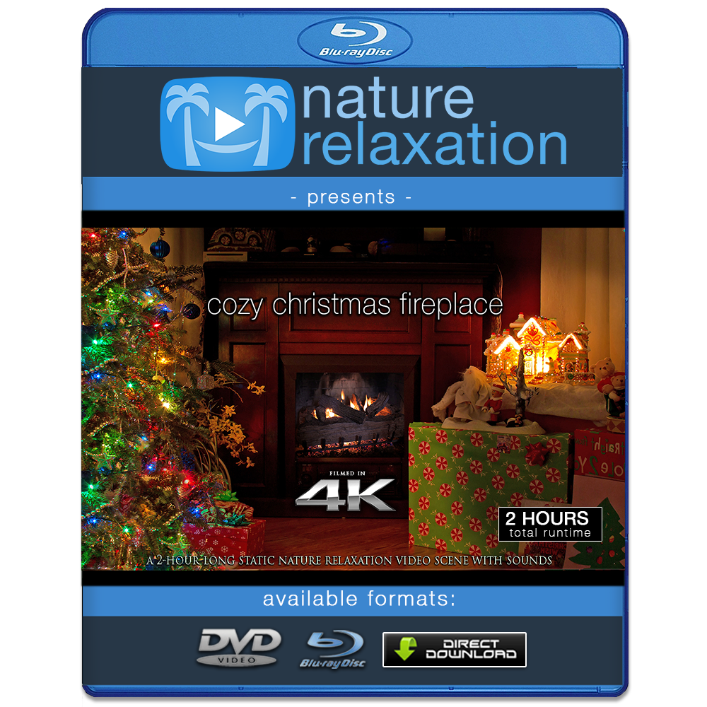 "Cozy Christmas Fireplace" 4K Static Video Scene 2 Hrs