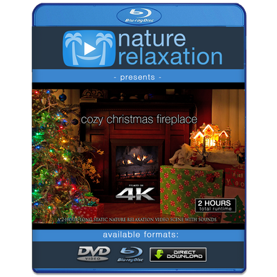 "Cozy Christmas Fireplace" 4K Static Video Scene 2 Hrs