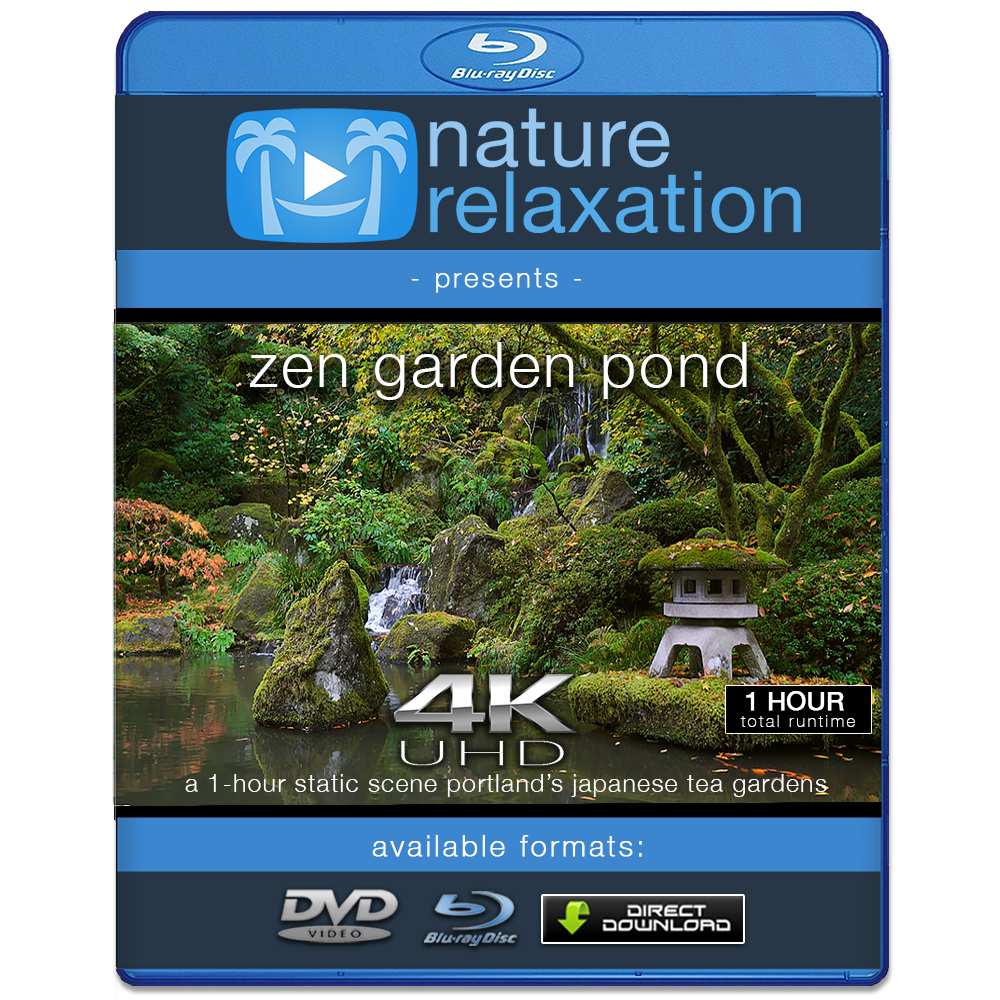 "Zen Garden Pond" 1 HR Static Nature Video Screensaver 4K