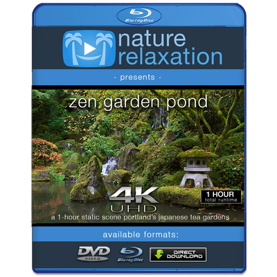 "Zen Garden Pond" 1 HR Static Nature Video Screensaver 4K