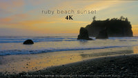 "Ruby Beach Sunset in 4K" 1 HR Real-Time Dynamic Nature Film