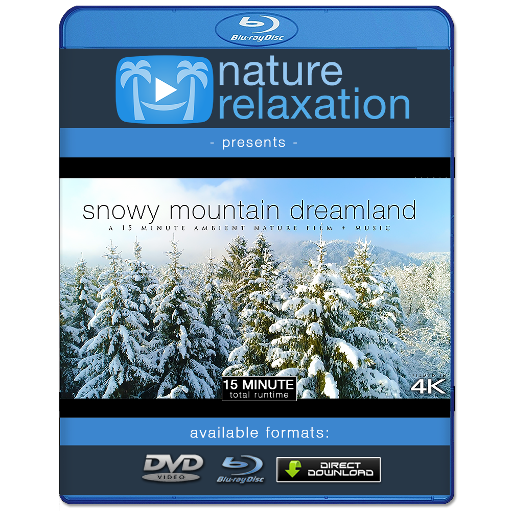 "Snowy Mountain Dreamland" 15 MIN Dynamic Aerial Nature Video w Music 4K