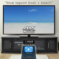 "Blue Lagoon Boat + Beach" 1 HR Static 4K Nature Video