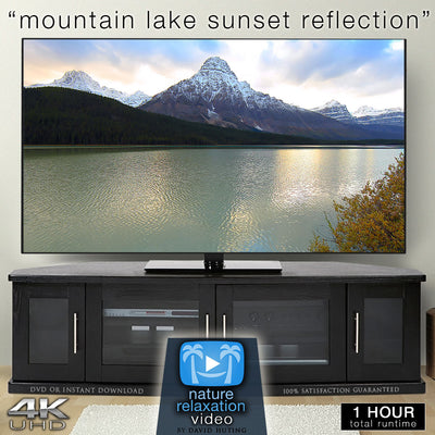 "Mountain Lake Sunset Reflection" 1 HR Static 4K Nature Relaxation Video