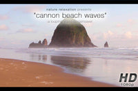 "Cannon Beach Sunset Waves" 1 HR Static Nature Scene 1080p HD