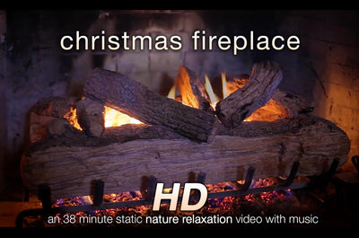"Christmas Fireplace" 38 Min Music Video HD 1080p